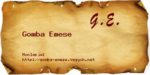 Gomba Emese névjegykártya